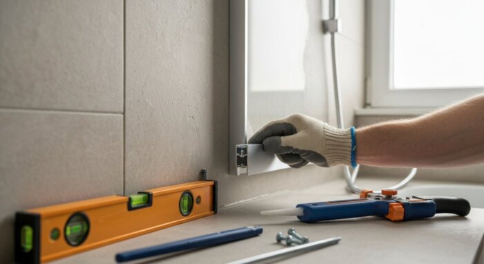 Instalar mamparas de ducha en baños con paredes irregulares o curvas