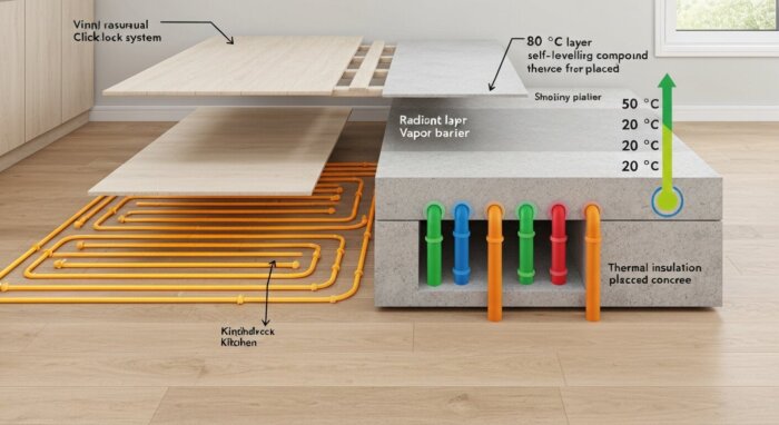 Instalación suelo vinílico en cocinas con suelo radiante: Guía técnica