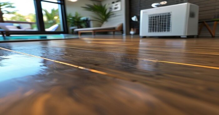 Instalación Suelo Vinílico Radiante en Casas Piscina Interior