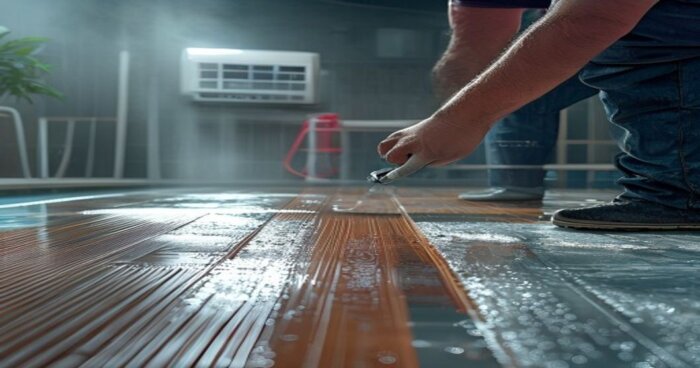 Instalación suelo vinílico con radiante en piscinas climatizadas