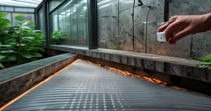 Instalación de Suelo Vinílico con Radiante en Invernaderos Urbanos con Acuaponía