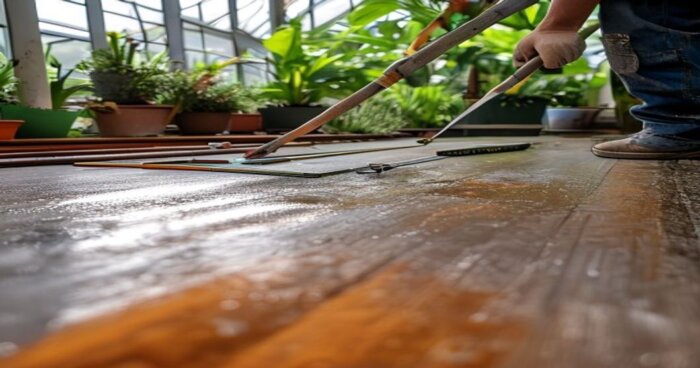 Instalación de Suelo Vinílico con Radiante en Invernaderos Botánicos