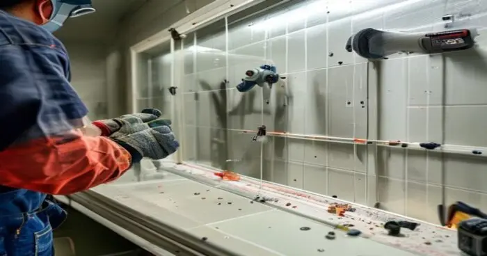 Guía instalación mampara ducha drenaje oculto en porcelánico técnico