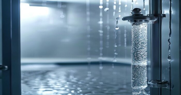 Mamparas con filtración para agua dura y suelo vinílico radiante