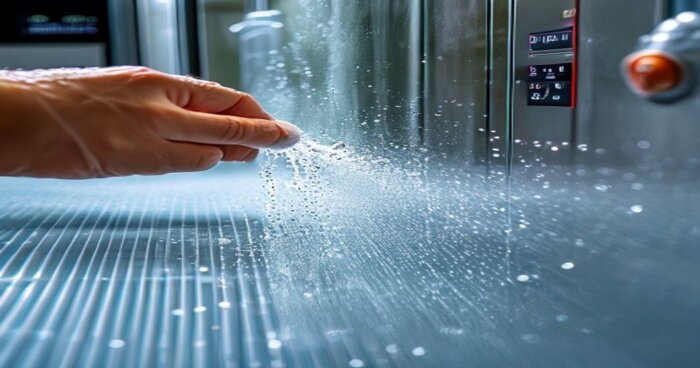 Mamparas autolimpiables con fotocatálisis en baños con suelo vinílico y calefacción radiante