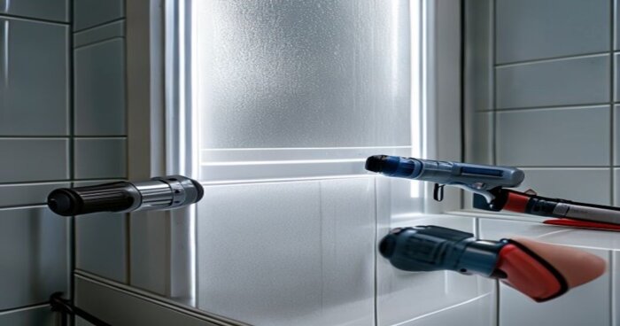 Mamparas UV-C en baños con porcelánico y VMC