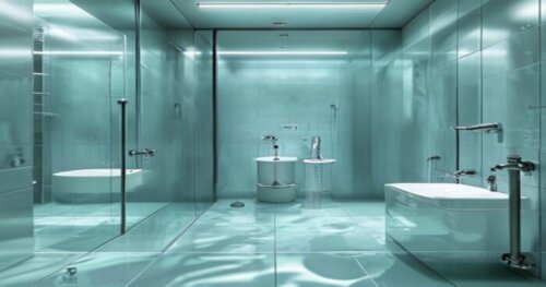 Instala mamparas con recuperación de agua gris en baños de porcelánico