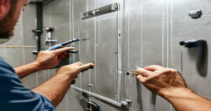 Instalar mamparas autolimpiables en baños VMC y microcemento