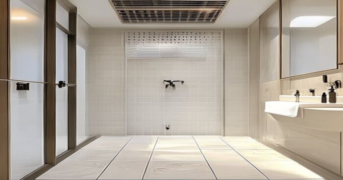 Instalar mampara ducha en suelo porcelánico con VMC