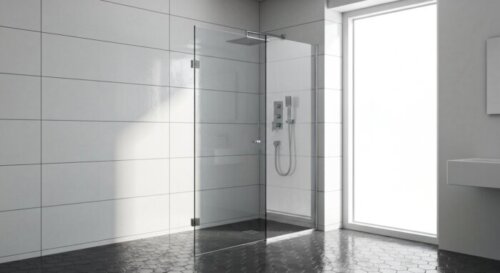 Instalar mampara en baño con porcelánico y calefacción radiante