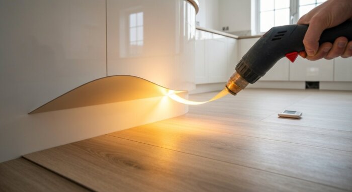 Instalar suelo vinílico sobre calefacción radiante en cocina irregular