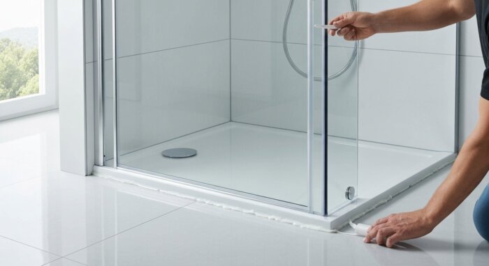 Instalar mampara corredera en baño con calefacción radiante